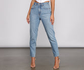 Jean slim droit taille haute
